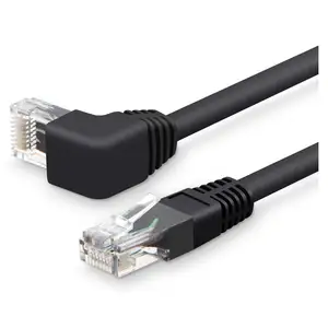 Cable de conexión Ethernet de red XL-700R5, conector RJ45, ángulo recto, 90 grados, CAT5e, UTP, 3M