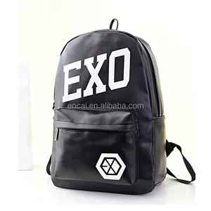 Encai nova mochila estilo exo pu, atacado lazer kfrack, moderno, bolsas de ombro para jovens