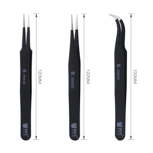 ESD-7A vetus plastic anti-static stainless steel ESD bending tweezers for mobile laptop computer repair tools