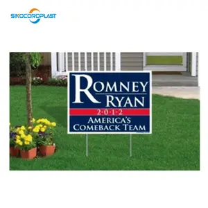 corrugated plastic yard lawn corflute for outside stand custom printed board 2024 trump political campaign signs with h stake