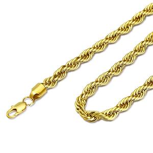 Collana in Acciaio Inossidabile <span class=keywords><strong>FIBO</strong></span> STEEL 4-8 MM per Uomo e Donna, Catena a Corda Intrecciata, 16-36 Pollici - Product Image 2