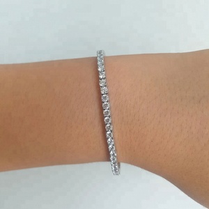 Có Thể Điều Chỉnh 3A Zirconia Zirconia 925 Bạc Kim Cương Tennis Bolo Vàng 18K Vòng Đeo Tay Nữ - Product Image 4