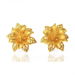 Joyeria <span class=keywords><strong>Xuping</strong></span> or 24K innovante fleur boucles d'oreilles pour les femmes - Product Image 1