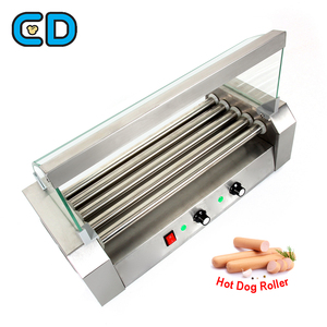 Automatic Hot Dog Griller Maker Stainless Steel 9 Roller <strong>Hotdog</strong> Roller Grill <strong>Machine</strong> With Tempering Glass Cover - Product Image 6