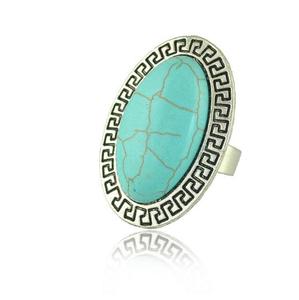 Retro Vintage Adjustable <strong>Ring</strong> Antique Silver Plated Adjustable <strong>Turquoise</strong> <strong>Ring</strong> - Product Image 5