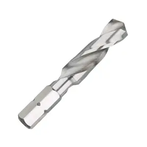 DIN3126 E6.3 1/4" Hex Shank HSS Stub Spiral Drill Bit for Metal