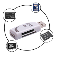 Lecteur de cartes mémoire usb 2.0, tout en 1, pour SD/TF/t-shirt, flash