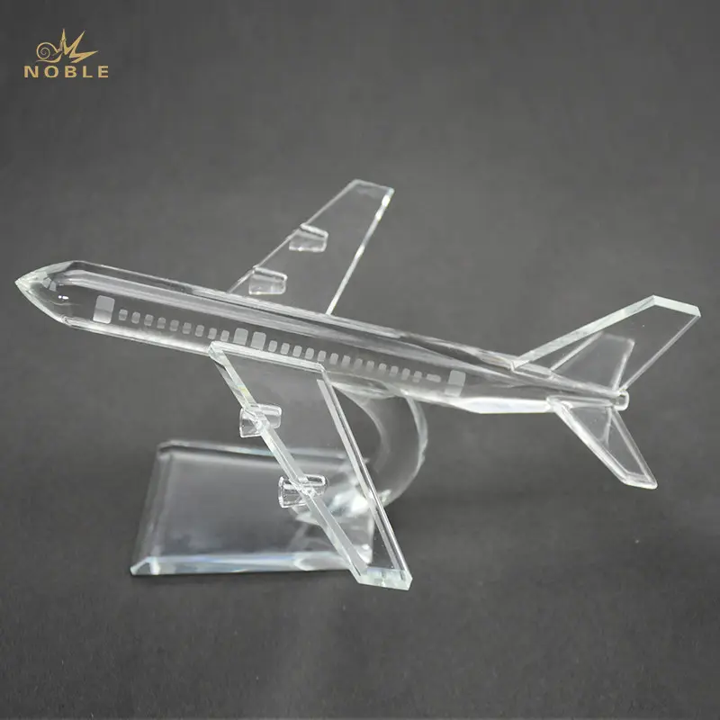 High Quality Crystal Glass Airplane Model