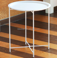 Table basse ronde pliable en métal thermolaqué pour salon, mobilier de maison, vente en gros