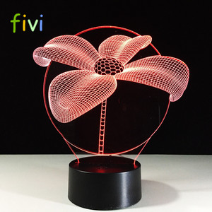 7 cambiare colore di Tocco di Loto 3D luce variopinta di notte strano stereoscopico illusione ottica lampada lampada LED della Decorazione Della luce - Product Image 2