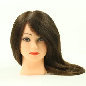 זול שיער טבעי mannequin ראש עבור hairdressing100 % שיער טבעי אימון בובת ראש עיסוק ראש