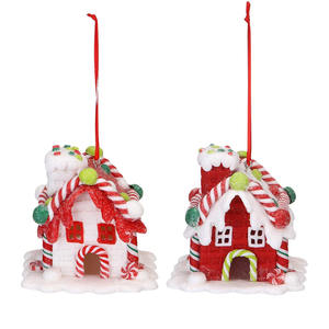 Breloques suspendues, ornement d'arbre de noël, maison en résine, pain porte-bonheur - Product Image 2