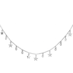 Gioiello in argento 925 placcato 18K <span class=keywords><strong>collana</strong></span> <span class=keywords><strong>stella</strong></span> <span class=keywords><strong>luna</strong></span> stile minimalista - Product Image 6