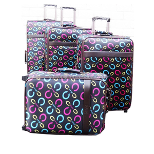<span class=keywords><strong>Valise</strong></span> à roulettes verticale 4 pièces en <span class=keywords><strong>tissu</strong></span> imprimé tendance, souple, avec 4 roues pivotantes, tailles 20, 24, 28, 32 pouces - Product Image 2