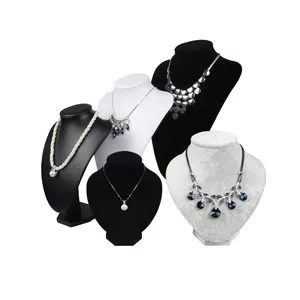 Présentoir bijoux en cuir PU et velours, buste de Mannequin pour colliers, vente en gros,