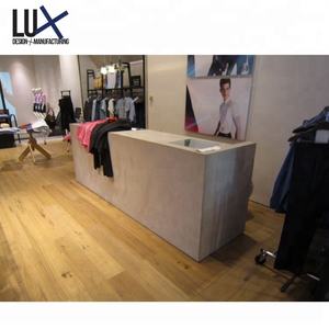 Mostrador de tienda moderno de material ecológico personalizado LUX con iluminación LED para tiendas de ropa - Product Image 2