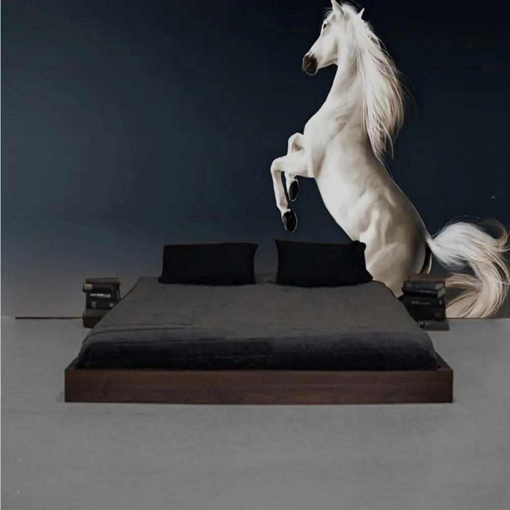 Pentium White Horse Wall Space Wallpaper Kids Room Wallpaper For Hall