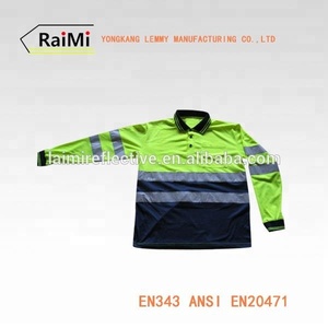 バルク卸売ツートンポロシャツ長袖反射中古ユニフォームワークシャツ - Product Image 2