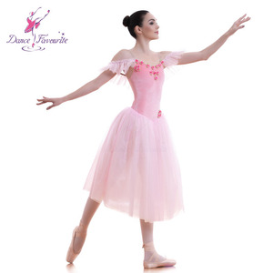 Rosa romantico lungo di balletto di ballo tutu velluto body corsetto con lunghi molle di <span class=keywords><strong>tulle</strong></span> del tutu del pannello esterno 18582 - Product Image 1