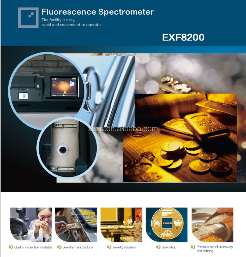 2023 Nouveau modèle EXF8200 Machine de vérification de pureté de l'or pour bijoutier et prêteur sur gages