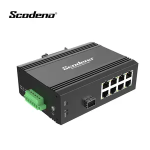 Scodeno OEM Industrial Grado 1*1000 Mbps SFP + 8 puerto de red interruptor de Ethernet,