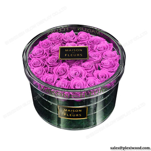 Özel Yuvarlak Çiçek Kutu Kalıcı Gül Kutusu Şeffaf Akrilik Çiçek Kutusu - Product Image 4