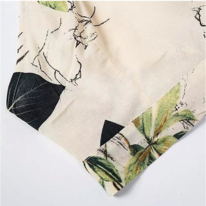 Nuevas llegadas personalizadas de lino de algodón estampado Floral Maxi falda de playa para mujeres Correa Floral largo Maxi Boho Crop Top falda conjunto - Product Image 4