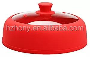 Couvre-plat en verre ventilé noir de 11 pouces de diamètre et 3,25 pouces de hauteur <span class=keywords><strong>pour</strong></span> aliments, avec poignée en silicone, couvre-plat <span class=keywords><strong>pour</strong></span> <span class=keywords><strong>micro</strong></span>-ondes - Product Image 5