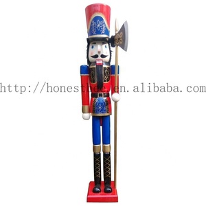 120cm géant extérieur rouge bleu noël en bois <span class=keywords><strong>casse</strong></span>-<span class=keywords><strong>noisette</strong></span> soldat tenir hache décoration - Product Image 5