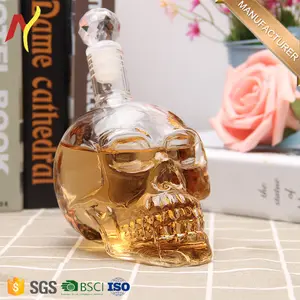 1000ml skull head shape skull bottle for vodka brandy and whiskey decanter