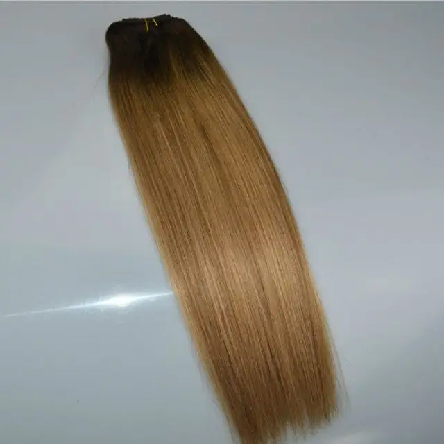 High feedback 100% virgin human balayage hair brown hair with blonde highlight balayage highlights silky straight hair