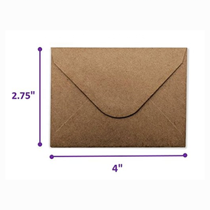 100 túi Nâu Kraft Mini Phong Bì 4x2.75 inch Thẻ Quà Tặng Giấy Thủ Công Phong Bì - Product Image 3