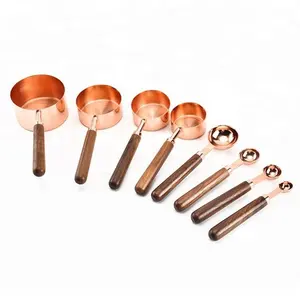 Premium Heavy Duty Copper Stainless Steel Measuring Cups and Spoons Set 8pcs SW-KG124