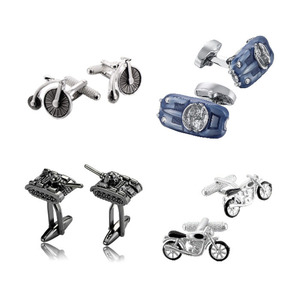 Thiết Kế Mới Khuy Măng Sét Cuff Liên Kết Hoặc Tie Clips Thể Thao Khuy Măng Sét Thép In Trắng Brass Emerald - Product Image 5