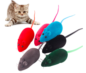 Hot Selling Pet Cats Dogs Colored Mouse Chew Toy Fun Rubber Natural Toy with Realistic Mouse Sound Squeaky