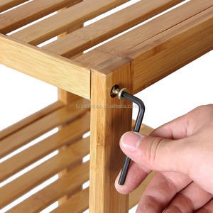 100% الخيزران الحمام الجرف 4 طبقات متعددة الوظائف تخزين الرف رفوف وحدة - Product Image 5