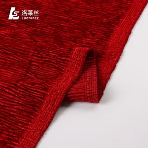 Fashion design custom red velvet dress fabric material