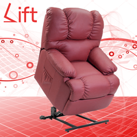 Sofá Eléctrico Ajustable en Altura para Adultos Mayores, con Función de Masaje, Superficie de Cuero/PU/PVC Contemporánea, un Solo Asiento, para Sala de Estar