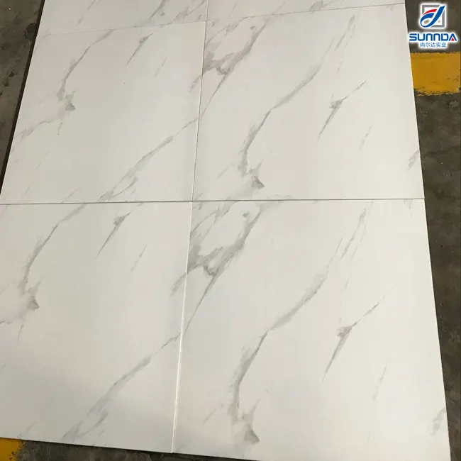 600x600 Gebenen 3d Inkjet Rustikalen Glasierte Porzellan Boden Fliesen, Dass Sieht Aus Wie Weiß Carrara Marmor