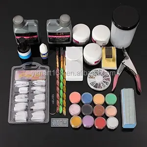 yimart professionale 18 PC nail art manicure pedicure punte polvere acrilica set di strumenti di corredo