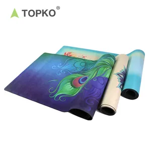 TOPKO 173*61cm/183*61cm Size and Nature Rubber+Suede Surface Material yoga mat
