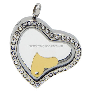 Bellissimo ciondolo collana medaglioni <span class=keywords><strong>foto</strong></span>/<span class=keywords><strong>foto</strong></span> a forma <span class=keywords><strong>di</strong></span> cuore con cristalli inseriti - Product Image 3