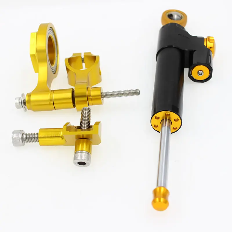 For YAMAHA use CNC aluminum alloy 6061 gold color steering damper bracket kits runmei factory motorcycle parts