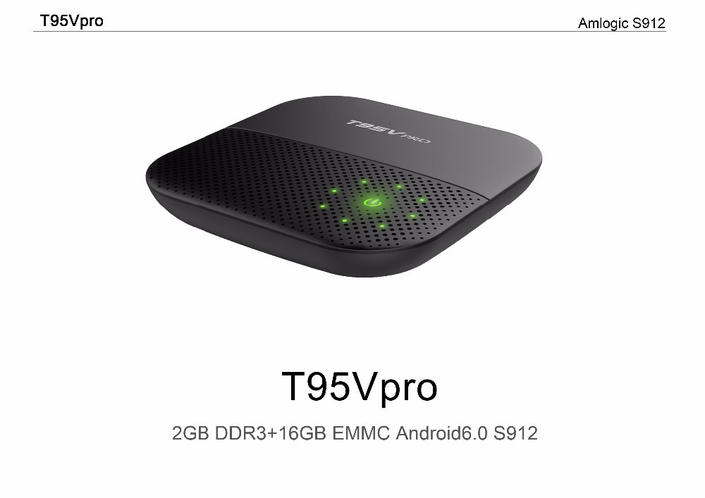 T95V Pro S912 Octa Core Inteligente 4 K tv box Amlogic T95V Pro 2 GB/16 GB Android 6.0 Caja de la TV