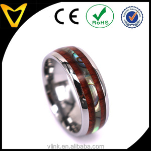 8mm Genuine Koa Wood <strong>Abalone</strong> Tungsten Two Tone Wedding Ring Central <strong>Abalone</strong>