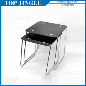 Base curva Mesa de centro de vidrio de metal de forma redonda - Product Image 5