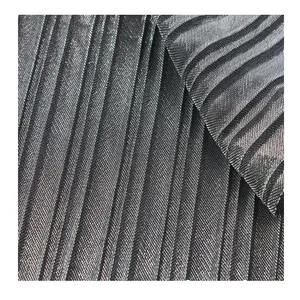 时尚纺织品褶皱软壳聚酯金属黑色卢雷克斯面料