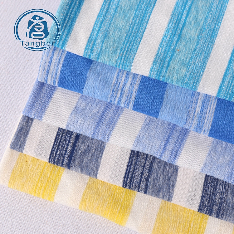 Низкая цена красочные tr вискоза полиэстер полоса печатных Джерси ткань для футболки