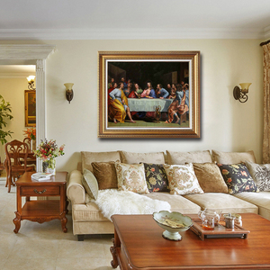 Peint à <span class=keywords><strong>la</strong></span> main Dernière <span class=keywords><strong>Cène</strong></span> Chrétienne Reproduction Peinture À L'huile Sur Toile De Lin Pour <span class=keywords><strong>La</strong></span> Décoration Intérieure - Product Image 3