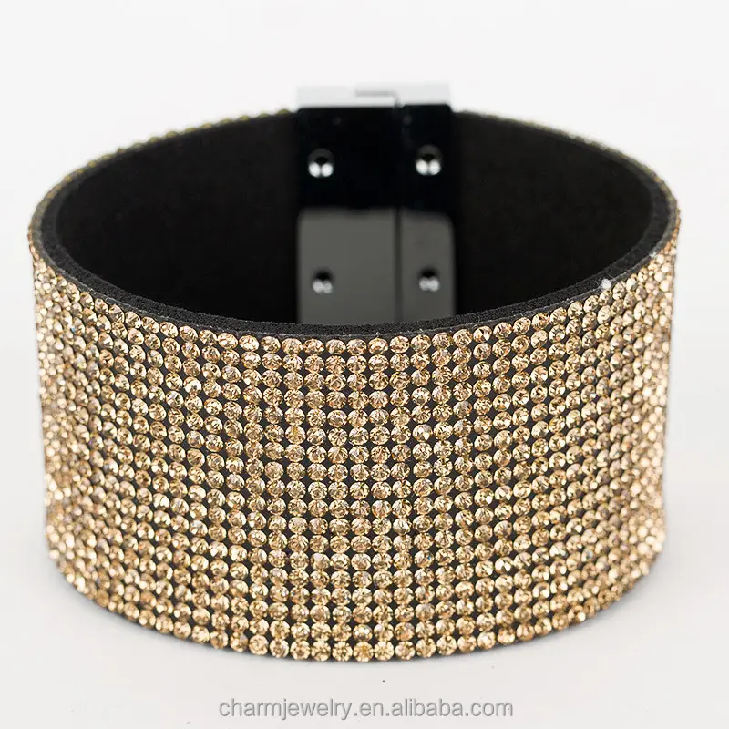 austria crystal rhinestone magnetic Slake Large Zebra leather bracelet Fashion Diamante Women Cuff micro pave cz Bracelet BCR003